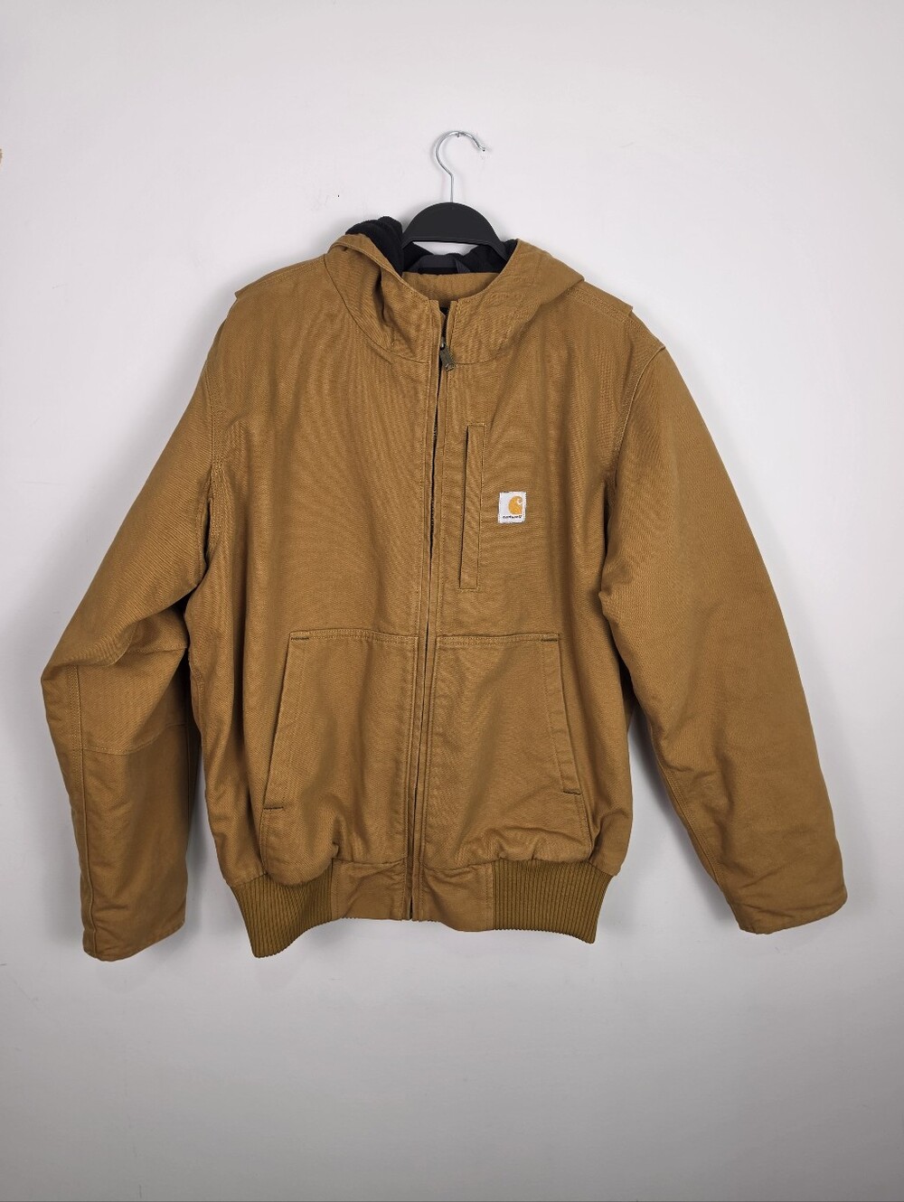 Carhartt Full Swing Loose Fit Brown Canvas Hooded Jacket - Men's Size Large